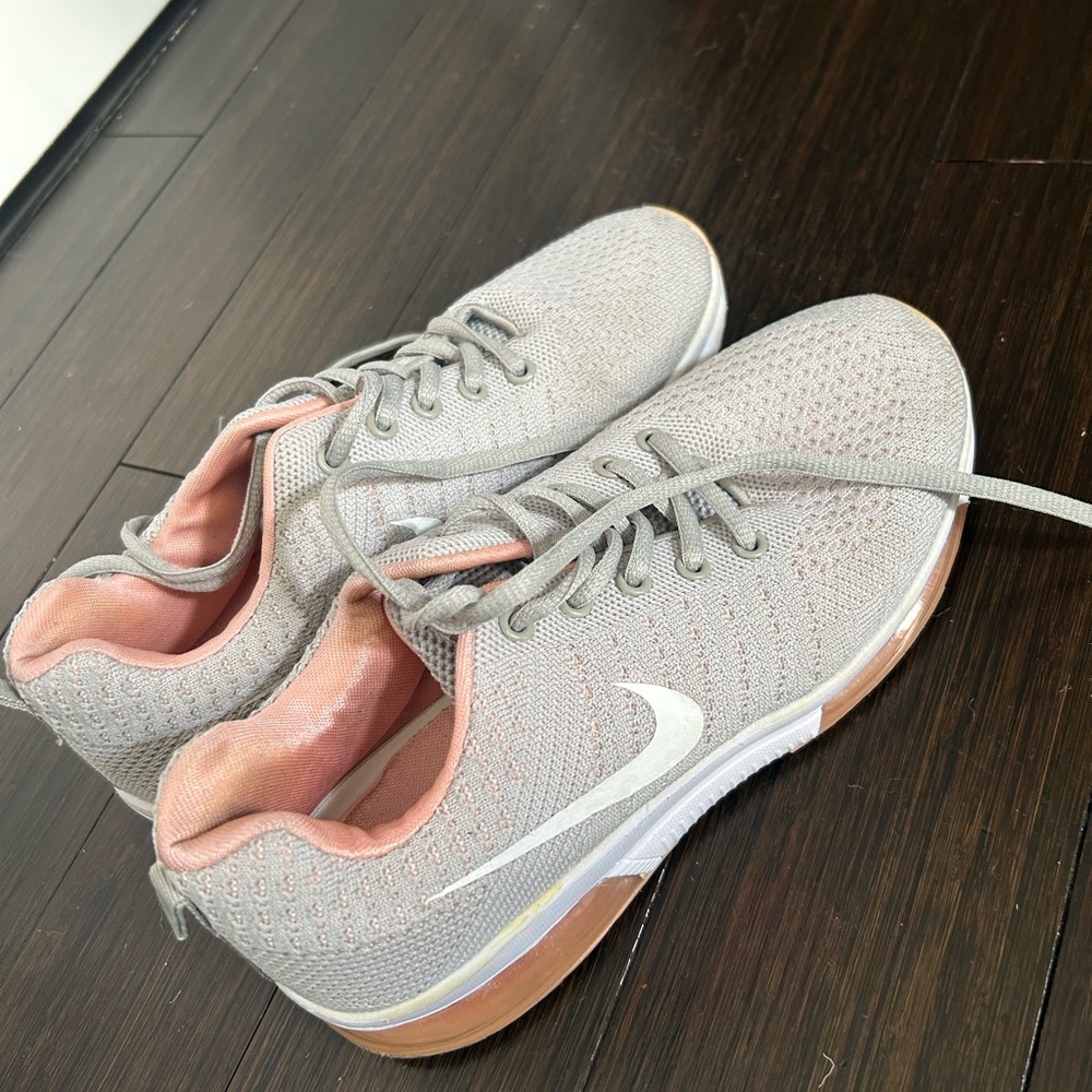 Nike Gray and Pink Sneakers with Knit Upper